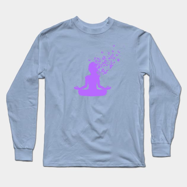 Meditation Fade into Birds Long Sleeve T-Shirt by Food in a Can